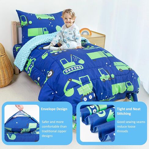 Toddler Bedding Set, 4 Piece Soft Minky Fleece Quilt Crib Bedding Set for Girls and Boys, Soft and Lightweight Toddler Bed Set (Rainbow) in Saudi Arabia