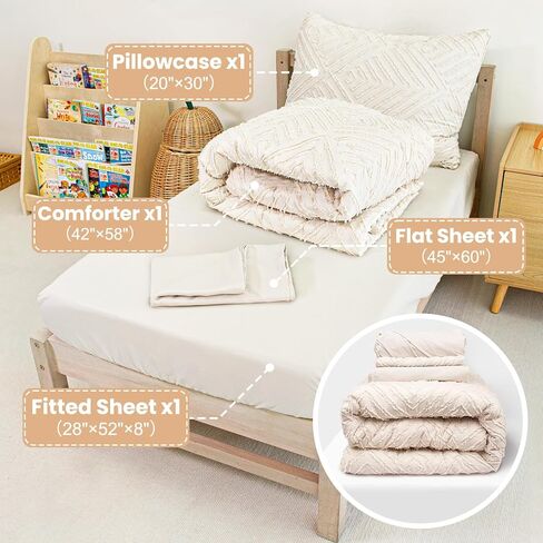 Toddler Bedding Set, 4 Piece Soft Minky Fleece Quilt Crib Bedding Set for Girls and Boys, Soft and Lightweight Toddler Bed Set (Rainbow) in Saudi Arabia