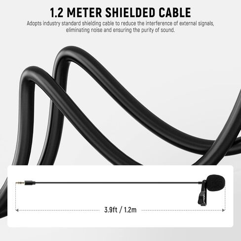 NEEWER 2m Wired Dual Lavalier Microphones with 4m Extension Cable, Mini Clip On Omnidirectional Condenser Lapel Lav Mic 3.5mm TRS for DSLR Mirrorless Camera Camcorder Interview Vlog, LM3 in Saudi Arabia
