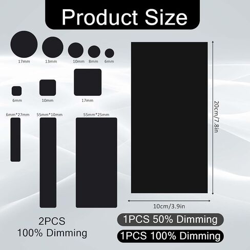 Giantree 2Pcs Light Blocking Sheet Stickers, 8 x 4 Inch Light Dimming Stickers, Blackout Stickers for Electronics Smart Tint, LED Light Covers for Electronics LED Light Alarm Clock Monitor(Style B) in Saudi Arabia