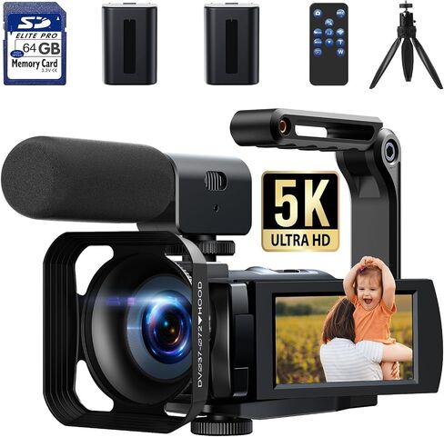 Video Camera Camcorder 4K 42MP with Fill Light 18X Digital Zoom Camera Recorder 3" LCD Screen Vlogging Camera for YouTube with Remote Control, 32GB SD Card, 2 Batteries in Saudi Arabia