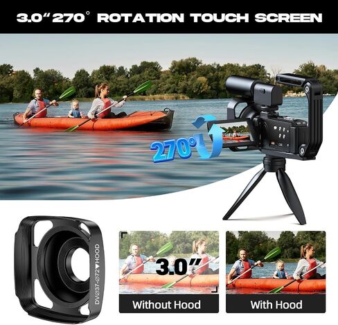 Video Camera Camcorder 4K 42MP with Fill Light 18X Digital Zoom Camera Recorder 3" LCD Screen Vlogging Camera for YouTube with Remote Control, 32GB SD Card, 2 Batteries in Saudi Arabia