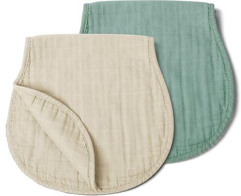 haakaa Muslin Burp Cloths, Neutral Baby Burp Cloths for Boys and Girls, Organic Cotton, Large 22.8''x11.4'', 2pcs in Saudi Arabia