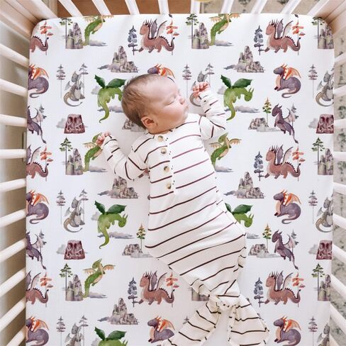 Hawskgfub Highland Cow Eucalyptus Leaf Standard Standard Crib Sheet for Baby Boy Girl ، محايدة المزرعة الغربية حيوان Yak Toddler Cover ، Softy Stefty Servery Sheets Decor Kids Gift 52 "× 28" in Kuwait