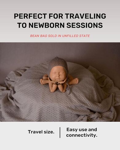 Travel Size Newborn Photography Beanbag | Bean Filling Not Included | Professional Ottoman Poser | Baby Photo Prop & Pose Pillow - Newborn Photography Props in Saudi Arabia