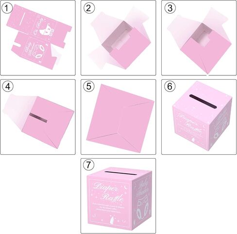 QISOLIY 50 Pieces Diaper Raffle Tickets with Box Baby Shower Game Invitations Diaper Raffle Cards Diaper Raffle Box Set for Baby Shower Gender Reveal Party Supplies Card Box (Baby Elephant) in Saudi Arabia