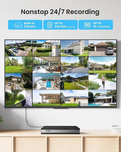 Zosi 2mp 1080p HD Camera Security Camera Outdoor Indoor ، 1920TVL Camera Bullet Camera ، 24pcs LEDS ، رؤية ليلية 100 قدم ، زاوية عريضة 90 درجة ، IP66 CCTV Clame (اللون الأسود) in Kuwait
