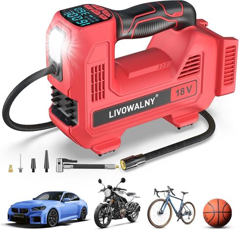 Tire Inflator Air Compressor Compatible with Dewalt 20V Max Battery, 160 PSI Cordless Portable Electric Air Pump 2024 Bigger LCD Digital Pressure Gauge for Car, Bike, Sport Ball (Battery Not Included) in Saudi Arabia