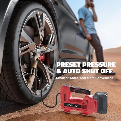 Tire Inflator Air Compressor Compatible with Dewalt 20V Max Battery, 160 PSI Cordless Portable Electric Air Pump 2024 Bigger LCD Digital Pressure Gauge for Car, Bike, Sport Ball (Battery Not Included) in Saudi Arabia