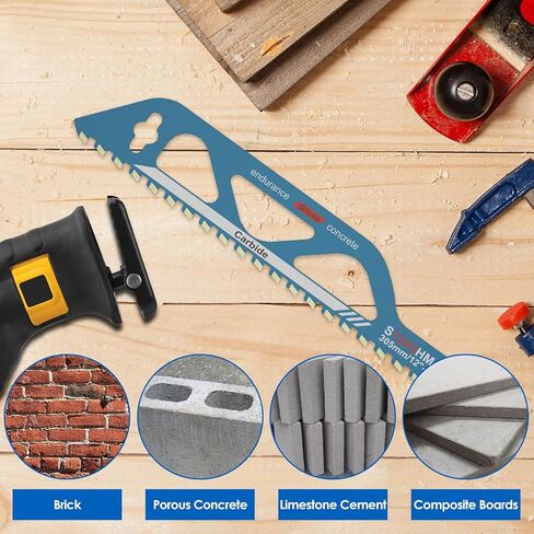 Reciprocating Saw Blades, 10/12/18/20inch Universal Masonry Tools, Alloy Steel Brick Concrete Cutting Recip Saw Blade, Demolition Saw Blade for Cutting Brick, Cement, Cinder Block (10-inch) in Saudi Arabia