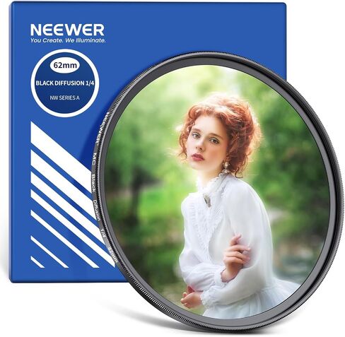 Neewer 52mm Black Pro Mist Diffusion 1/4 Filter Dreamy Soft Cinematic Effect Filter Ultra Slim Water Repellent Scratch Resistant Optical Glass Multi Nano Coatings for Video/Vlog/Portrait Photography in Saudi Arabia