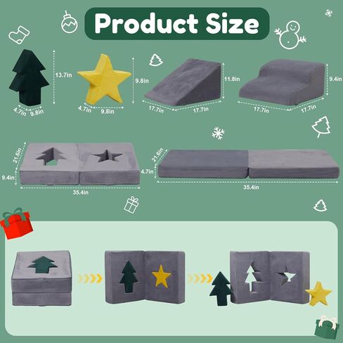 Baby Foam Climbing Blocks,Toast-Shaped Soft Climbing Play Set for Toddlers,Kids Corduroy Crawl&Climb Activity Play Equipment Indoor for Playroom,Beige,Gray&Yellow in Saudi Arabia