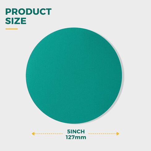 S SATC 5 Inch Hook and Loop Sanding Disc Assortment - 80, 120, 150, 180, 220 Grit (10 of Each) Green Film Sanding Disc 50 Pack Sanding Discs Backing Sandpaper in Kuwait