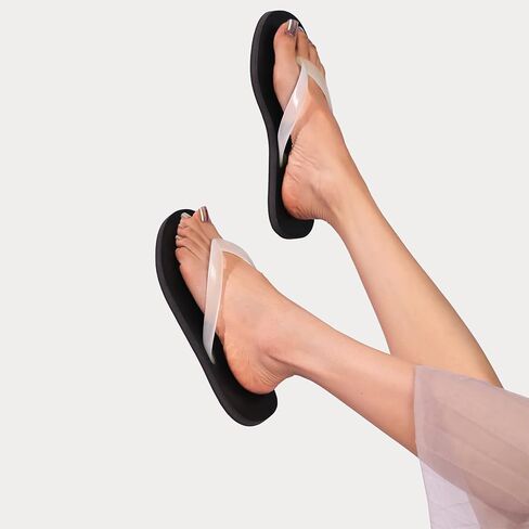 Jelly Beach Flip Flop Sandals for Women Clear Jelly Slip on Comfortable Thong Sandals Jelly Slides Sandals Women Dressy Shoes in Saudi Arabia