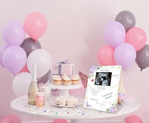 Baby Shower Guest Book Frame, Ultrasound Picture Frames with 12 Watercolor Markers, Teddy Bear Baby Shower Decorations, Baby Gender Reveal Ideas, Unknown Gender Baby Gifts for Parents-13 in Saudi Arabia