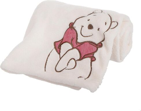 Danica Soft Coral Fleece Baby Blanket, Cute Animal Pattern, 40" X 30" Cozy, Comfortable & Warm (Ivory) Winnie Bear in Saudi Arabia