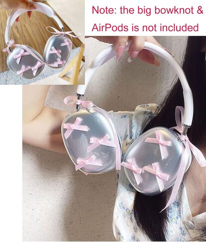 3 في 1 حالة لـ Airpod Max ، أغطية Clear TPU Cute Star Ear Course ، أغطية رأس سليكون للأذن للنساء المتوافقة مع Apple Airpods Max Headphones 2024 2020 in Saudi Arabia