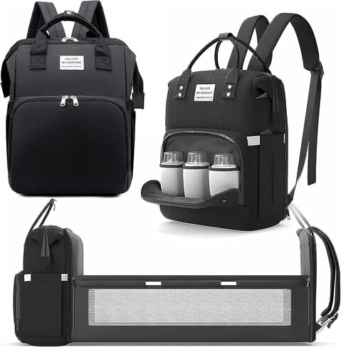 Large Diaper Bag Baby Backpack with Changing Pad Maternity Daypack Waterproof Mommy Bag Baby Shower Tote Bottle Bag Baby Registry Search Newborn Essentials in Kuwait