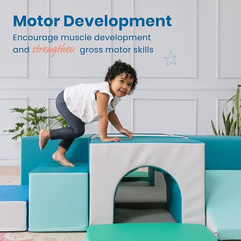 ECR4Kids SoftZone Four Tunnel Maze, Toddler Playset, Assorted, 15-Piece in Kuwait