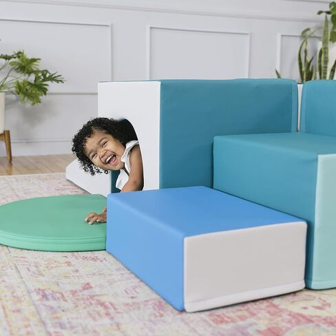 ECR4Kids SoftZone Four Tunnel Maze, Toddler Playset, Assorted, 15-Piece in Kuwait