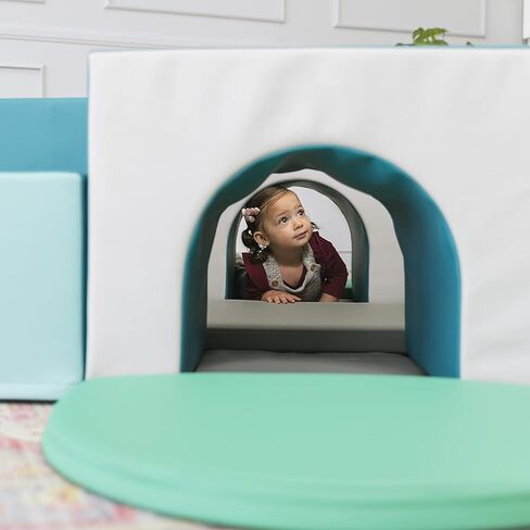 ECR4Kids SoftZone Four Tunnel Maze, Toddler Playset, Assorted, 15-Piece in Kuwait