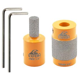 Grinder Bits for Stained Glass - Diamond Grinder Head 1/4" and 3/4" Core Stained Glass Grinder Bits & Brazed Diamond Grinder Bit Head, Stain Glass Tools and Supplies for Stained Glass