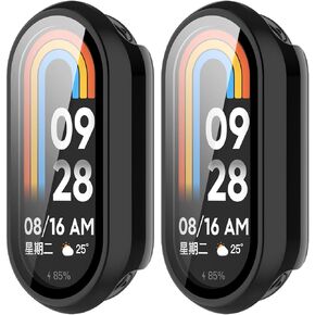 Compatible for Xiaomi Mi Band 9 /NFC Screen Protector Ultra Thin HD Tempered Glass Screen Protection Case Hard Cover Defense Edge for Xiaomi Mi Watch Mi Band 9 (3color)