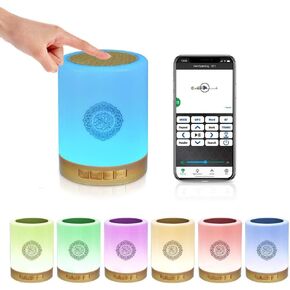 Quran Speaker,Night Lights Bluetooth Speaker,Multi-Color Changing Bedside Lamp,Alarm Clock,with Remote & APP Contro,MP3 Player, Wireless Speaker with Lights(SQ303)