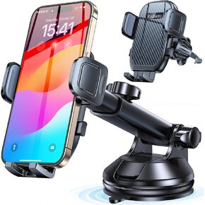 Phone Mount for Car Phone Holder【Windshield+Dashboar+ Vent】Cell Phone Holders for Your Car Suction Cup Phone Mount【Big Phone Friendly】Car Mount for iPhone 16 Pro Max 15 14 13 12, Samsung Truck