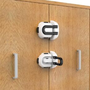 2 Pack Cabinet Locks Baby Proofing Kit, Cabinet Lock for Adults, [New Structure] Baby Safety Product Child Proof Cabinet Oven Locks for Drawer Kitchen Cabinet Door (Green)