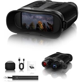 4K Full-Color Night Vision Binoculars, Infrared Night Vision Goggles for Adults, 3.2'' HD Screen with 8X Digital Zoom & 10X Optical Zoom,1000 Viewing Range, 4000mAh Rechargeable, 32GB TF Card