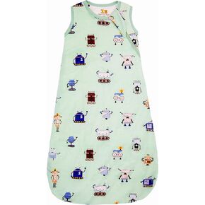 Rayon Made from Bamboo Baby Sleep Sack. Supersoft Wearable Blanket 1.0 TOG for 6-18 Months Sleepsack. Green Robots in Saudi Arabia