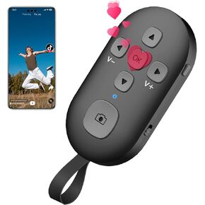 Wireless TIKT*k Bluetooth Remote Control, Page Turner for ebook, Camera Remote Shutter Button for Cell Phone, Rechargeable Short Videos Scrolling Ring, for Smartphone and iPad Tablet
