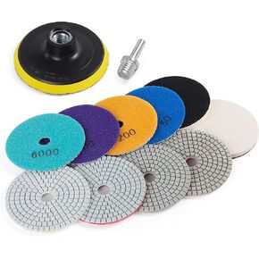 S SATC Diamond Polishing Pads, 14PCS Granite Polishing Kits, 30-6000/ Girt Marble Polishing Kits, Stone Polishing Kit for Concrete Marble Stone Countertop Quartz