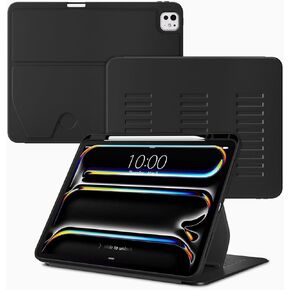 VIKESI Case for iPad Pro 13-inch M4 Model (2024 Release), Multiple Angles Magnetic Stand Cover, Shockproof Soft Back with Pencil Holder，Support Auto Sleep/Wake, Black