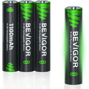 BEVIGOR 1500 Cycle AAA Rechargeable Batteries,1100 mAh High Capacity 1.2V NiMH Low Self Discharge AAA Battery,24 Pack