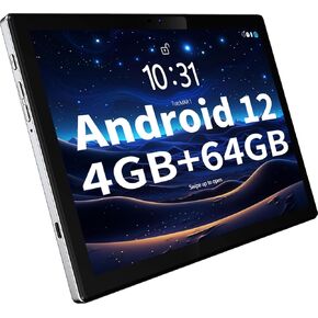BYYBUO Tablet 10.1 inch Android Tablets, Octa-Core Processor, 1920x1200 IPS FHD Display, 4GB RAM 64GB ROM, 7000mAh Battery, 5.0MP+13.0MP Camera, 2.4G+5G WiFi, Bluetooth, GPS, FM (2024 Gray)