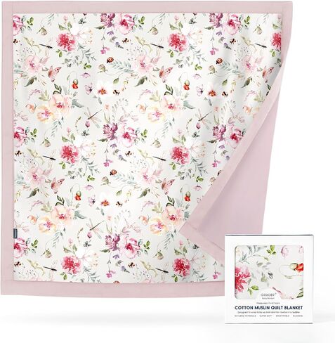 GRSSDER MASLIN COTTON CENILT بطانية - لحاف بطانية ناعمة وذات تنفس ، وبطانيات شاشية كبيرة الحجم للأطفال حديثي الولادة ، والأطفال الصغار والأطفال ، و 6 طبقات عكسية للتصميم لجميع المواسم ، 40 "50" " in Kuwait