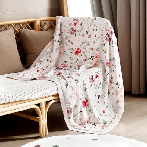 GRSSDER MASLIN COTTON CENILT بطانية - لحاف بطانية ناعمة وذات تنفس ، وبطانيات شاشية كبيرة الحجم للأطفال حديثي الولادة ، والأطفال الصغار والأطفال ، و 6 طبقات عكسية للتصميم لجميع المواسم ، 40 "50" " in Kuwait