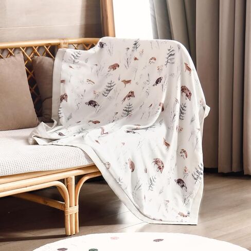 GRSSDER MASLIN COTTON CENILT بطانية - لحاف بطانية ناعمة وذات تنفس ، وبطانيات شاشية كبيرة الحجم للأطفال حديثي الولادة ، والأطفال الصغار والأطفال ، و 6 طبقات عكسية للتصميم لجميع المواسم ، 40 "50" " in Kuwait