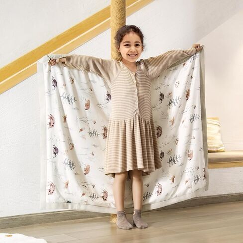 GRSSDER MASLIN COTTON CENILT بطانية - لحاف بطانية ناعمة وذات تنفس ، وبطانيات شاشية كبيرة الحجم للأطفال حديثي الولادة ، والأطفال الصغار والأطفال ، و 6 طبقات عكسية للتصميم لجميع المواسم ، 40 "50" " in Kuwait