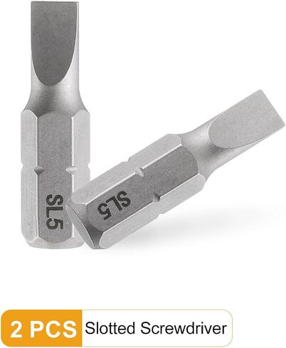 HARFINGTON 2pcs SL6 Slotted Screwdriver Bit 1/4" Hex Shank 25mm/1" Length Magnetic Flat Head Hex Bits S2 Steel Screw Driver Bit for Impact Electric Screw Driver Power Tools in Saudi Arabia