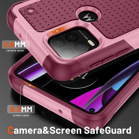 Jeylly for Moto G Stylus 5G Phone Case 2022, Dual Layer Hard Plastic Bumper Flexible Silicone Rubber Shockproof Drop Protection Cell Phone Case for Moto G Stylus 5G 2022, Purple in Saudi Arabia