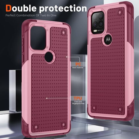 Jeylly for Moto G Stylus 5G Phone Case 2022, Dual Layer Hard Plastic Bumper Flexible Silicone Rubber Shockproof Drop Protection Cell Phone Case for Moto G Stylus 5G 2022, Purple in Saudi Arabia