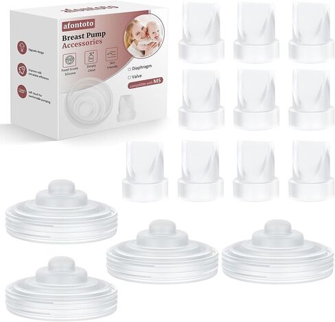 12PCS Breast Pump Replacement Parts, 8Pack Silicone Duckbill Valve & 4Pack Silicone Diaphragm Compatible with Momcozy M5 Wearable Breastpump, M5 Breastfeeding Essential Accessories in Saudi Arabia
