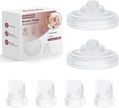 12PCS Breast Pump Replacement Parts, 8Pack Silicone Duckbill Valve & 4Pack Silicone Diaphragm Compatible with Momcozy M5 Wearable Breastpump, M5 Breastfeeding Essential Accessories in Saudi Arabia