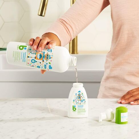 Babyganics Foaming Dish & Bottle Soap for Travel, Fragrance Free, Plant-Derived Cleaning Power, Removes Dried Milk, Packaging May Vary, 3.38 Fl Oz (Pack of 3) in Kuwait