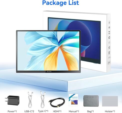 شاشة محمولة من شاشة تعمل باللمس 14 بوصة ، شاشة محمولة 1080 بكسل ، شاشة ألعاب FHD IPS HDR خفيفة وخفيفة الوزن ، ومراقبة سفر محمول مع مكبرات صوت مدمجة و VESA لجهاز الكمبيوتر المحمول MAC PCBOX PS4/5 in Kuwait