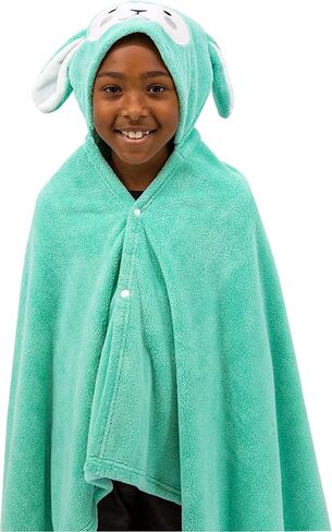 Mothera Kids Hooded Bath Towel and Toddler Bath Towel, Coral Fleece Kids and Toddler Towel, Kids Animal Hooded Towels for Toddlers, Green in Saudi Arabia