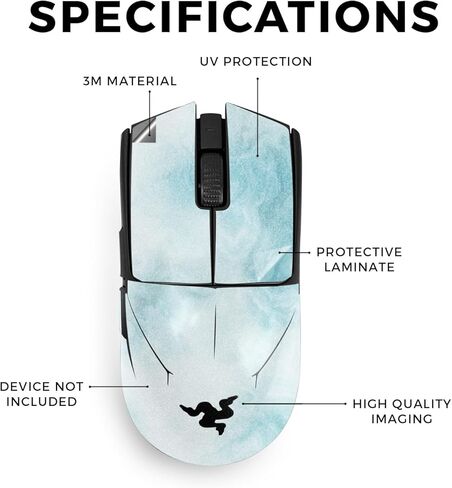 Carbon Fiber Mouse Skin Compatible with Razer Viper V3 Pro - Blue Marble - Premium 3M Vinyl Protective Wrap Decal Cover - Easy to Apply | Crafted in The USA by MightySkins in Saudi Arabia
